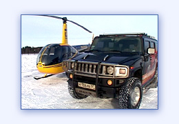 Hummer и Robinson гонки на скорость автомобиль или вертолет музыкальный видеосюжет для ТВ